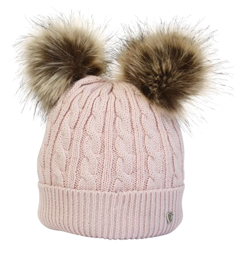 Hy Equestrian Morzine Children's Bobble Hat - Blush